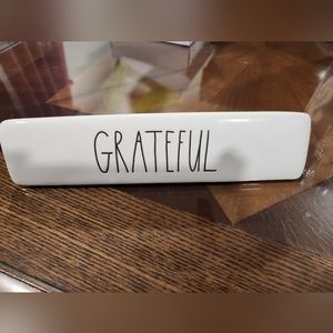 Rae Dunn "Grateful" Paper Weight Office Decor Desk Block NWT